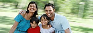 Family in park