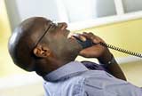 Man answering a phone call