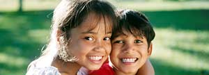 Boy and girl in park
