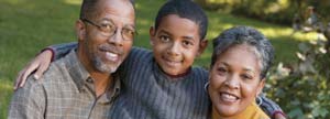Boy with his grandparents