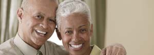 Elderly couple smiling