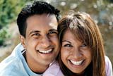 Young couple smiling