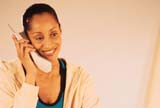 Woman talking over the phone
