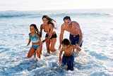 Family in the beach
