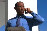Salesman using his cellphone