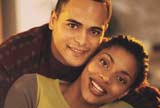 Young couple smiling