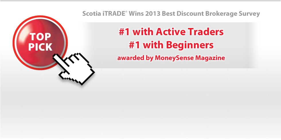 Scotia iTRADE Wins 2013 Best Discount Brokerage Survey