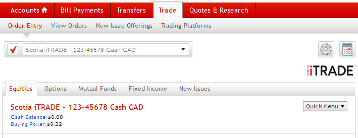scotiabank online stock trading