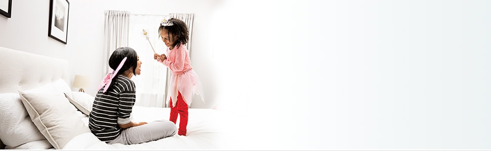 picture of mother and daughter playing