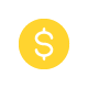 A bright gold dollar sign  