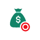 A target symbol overtop a dollar sign