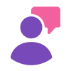 person with dialogue bubble icon