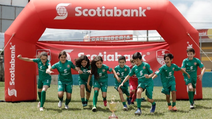 Children playing soccer