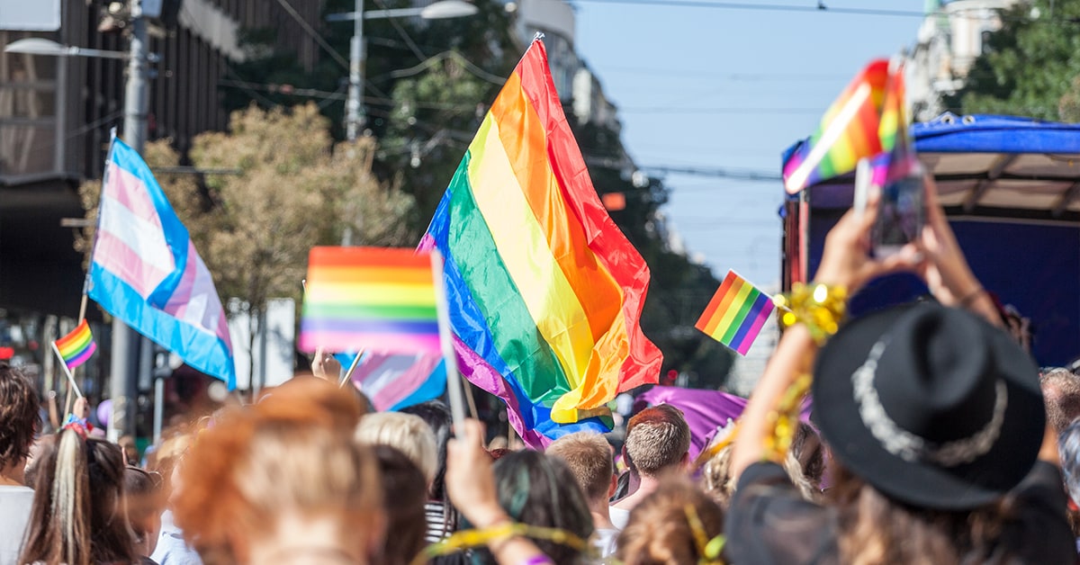 rainbow flag celebration