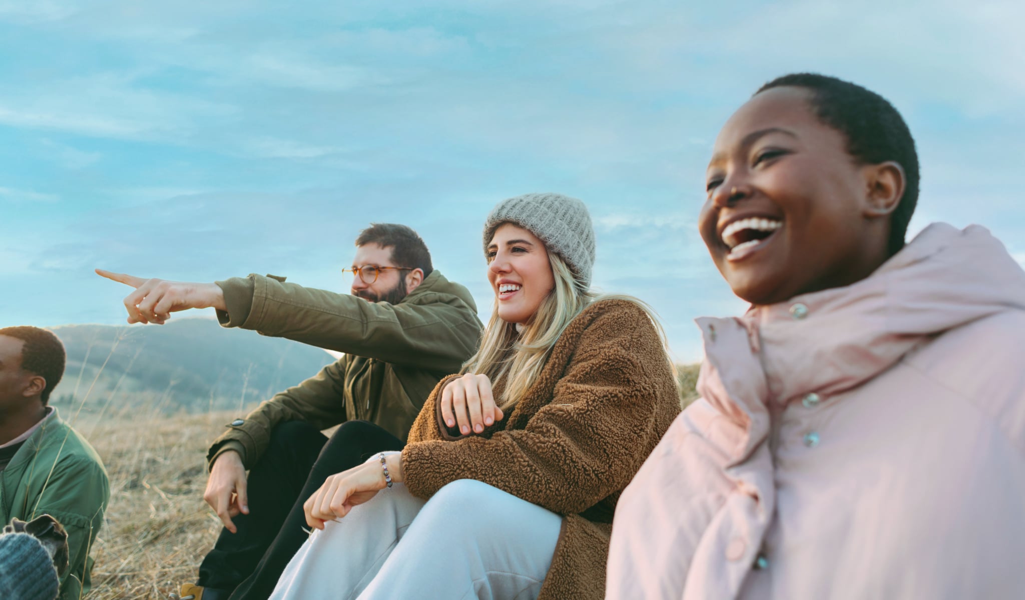 Couple holidng hands hiking