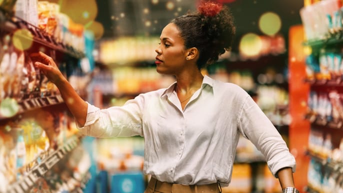 Woman in a grocery store