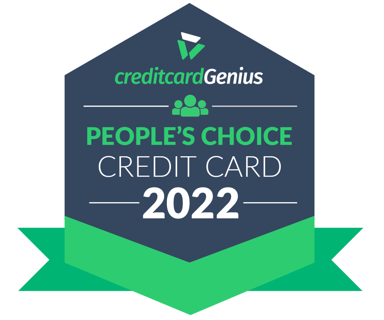 Badge: Winner of the 2022 creditcardGenius People’s Choice Credit Card