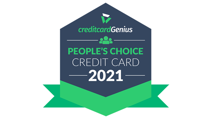 Badge: Winner of the 2021 creditcardGenius People’s Choice Credit Card