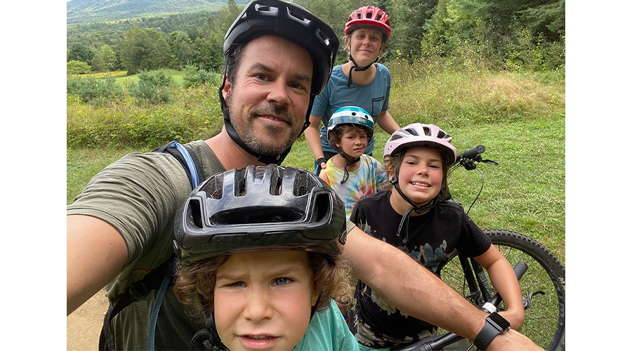 Proulx family on bike trip
