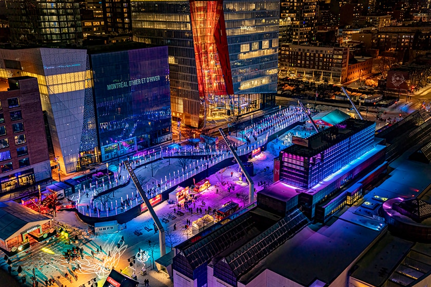 Aerial photo of festival