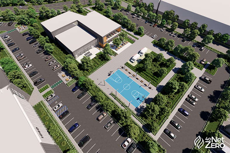 Aerial rendering of 40NetZero