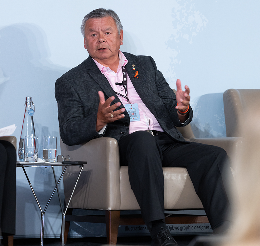 Chief Ted Williams on stage at summit