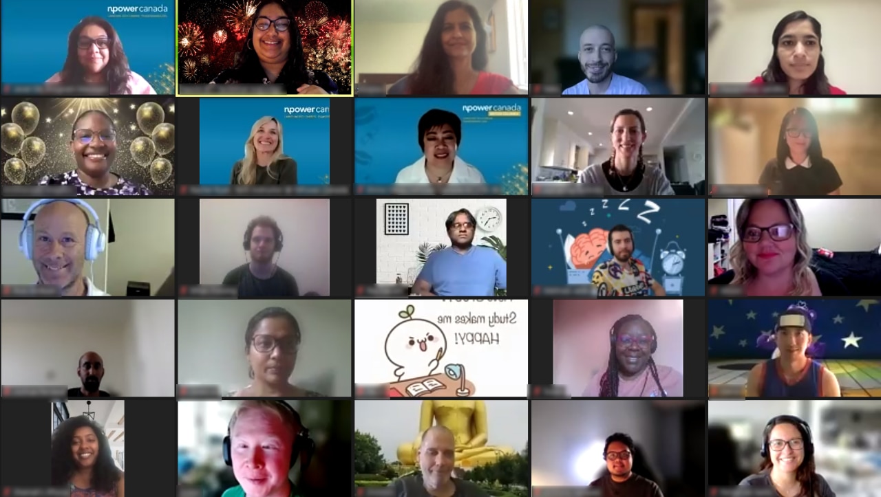 Screenshot of NPower class video call