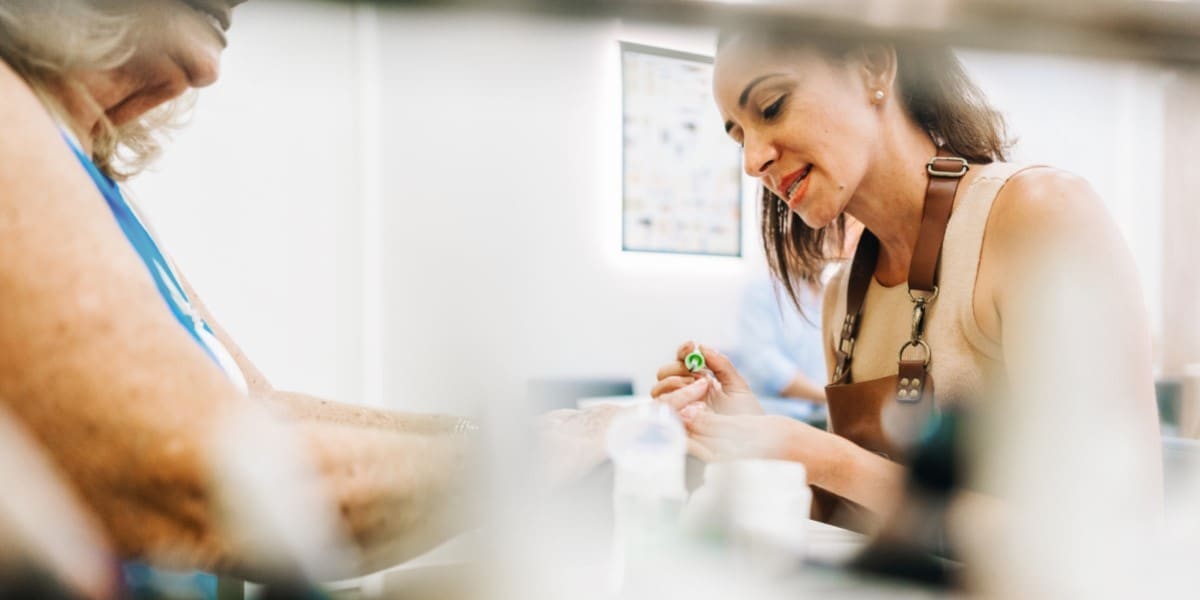 man working at his home office