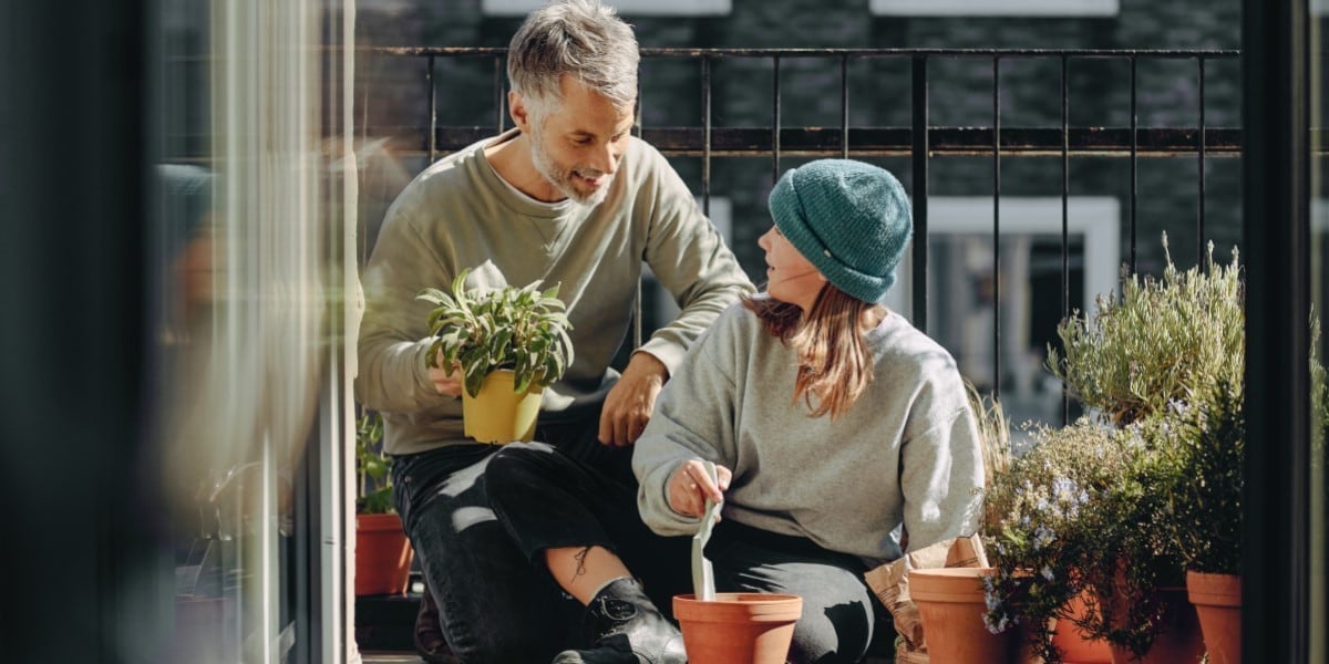 man working at his home office