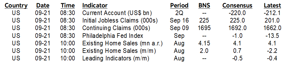 ON DECK FOR THURSDAY, SEPTEMBER 21