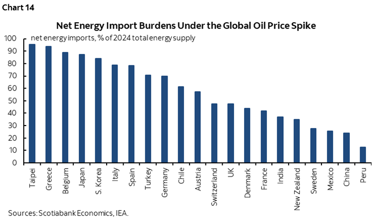Chart 14: Net Energy Import Burdens Under the Global Oil Price Spike