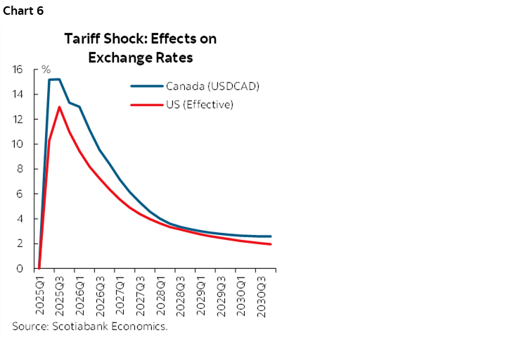 Chart 6: Tariff Shock: Effects on Exchange Rates
