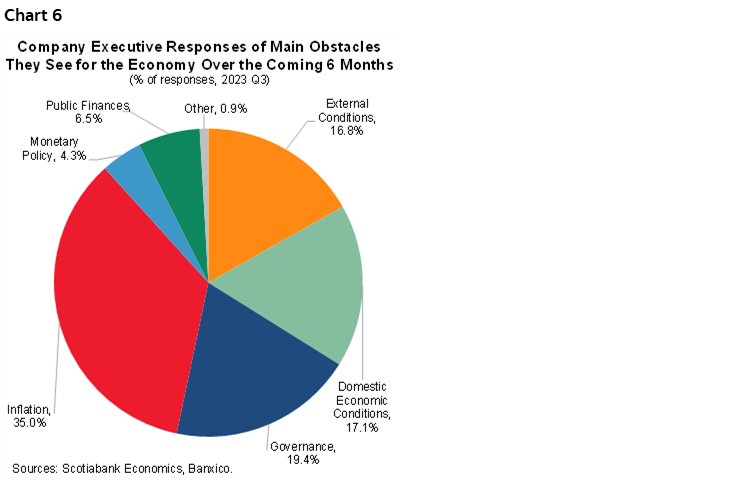Chart 6: Company Executive Responses of Main Obstacles They See for the Economy Over the Coming 6 Months