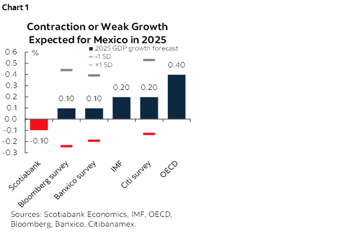 Chart 1: Contraction or Weak Growth Expected for Mexico in 2025