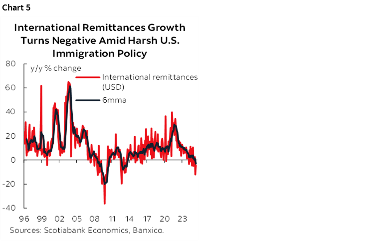 Chart 5: International Remittances Growth Turns Negative Amid Harsh U.S. Immigration Policy