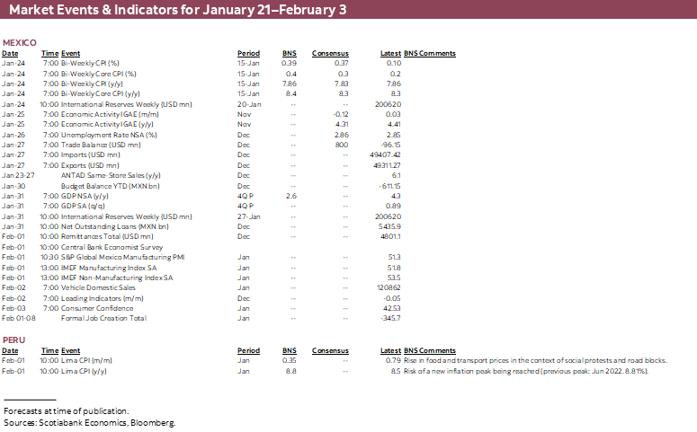 Market Events & Indicators for January 21 - February 3