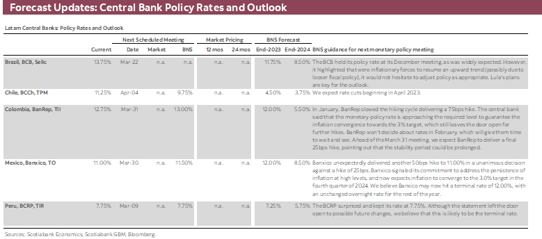 Forecast Updates: Central Bank Policy Rates and Outlook