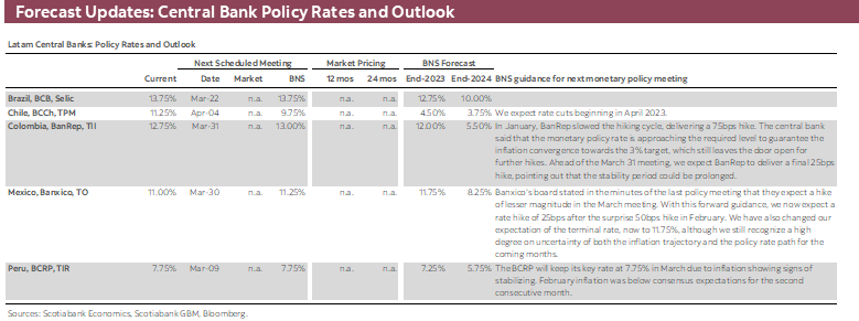 Forecast Updates: Central Bank Policy Rates and Outlook