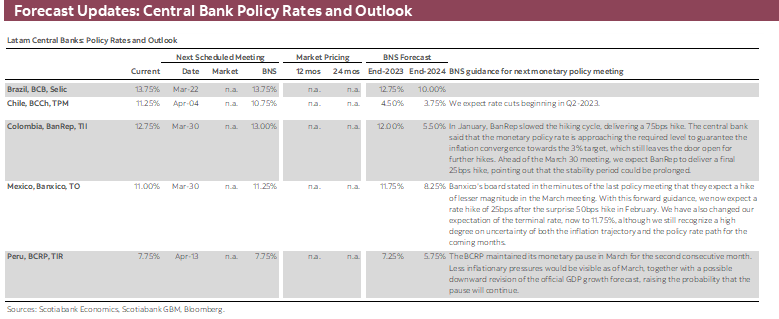 Forecast Updates: Central Bank Policy Rates and Outlook
