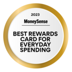 Badge: Winner of the 2023 MoneySense Best Rewards Card for everyday spending