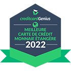 Badge: Winner of the 2022 credit card Genius Best Foreign Exchange Credit Card.