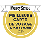 Badge: Winner of the 2020 MoneySense Best travel credit card for everyday use.