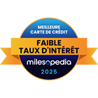 Meilleure carte en 2025, faible taux d'intérêt, selon milesopedia