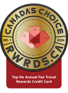 Winner of the 2024 Rewards Canada Top No Annual Fee Travel Rewards Credit Card Image