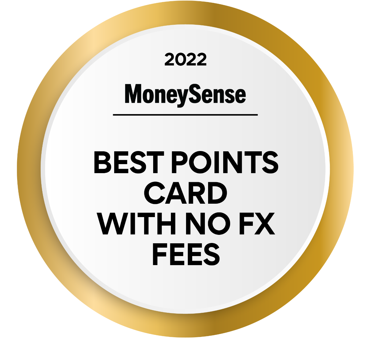 Badge: Winner of the 2021 MoneySense Best Rewards Card (for No FX).