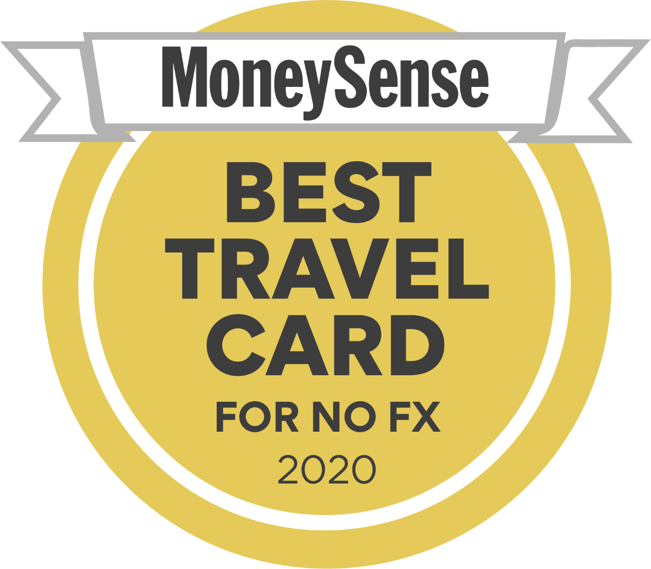 Badge: Best Travel Card for No FX 2020 by MoneySense