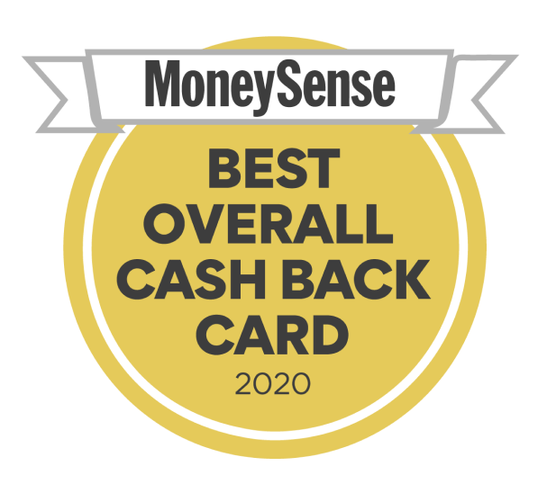Badge: Winner of the 2020 MoneySense Best Overall Cash Back Card