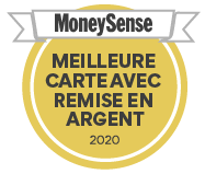  Insigne: Meilleure carte de la catégorie remise en argent en 2020, selon MoneySense.