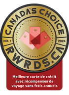 Meilleure carte de crédit avec récompenses de voyage sans frais annuels, 2024, selon Rewards Canada