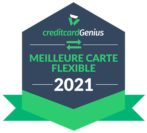  Insigne: Prix Meilleure carte flexible 2021, par CreditcardGenius.